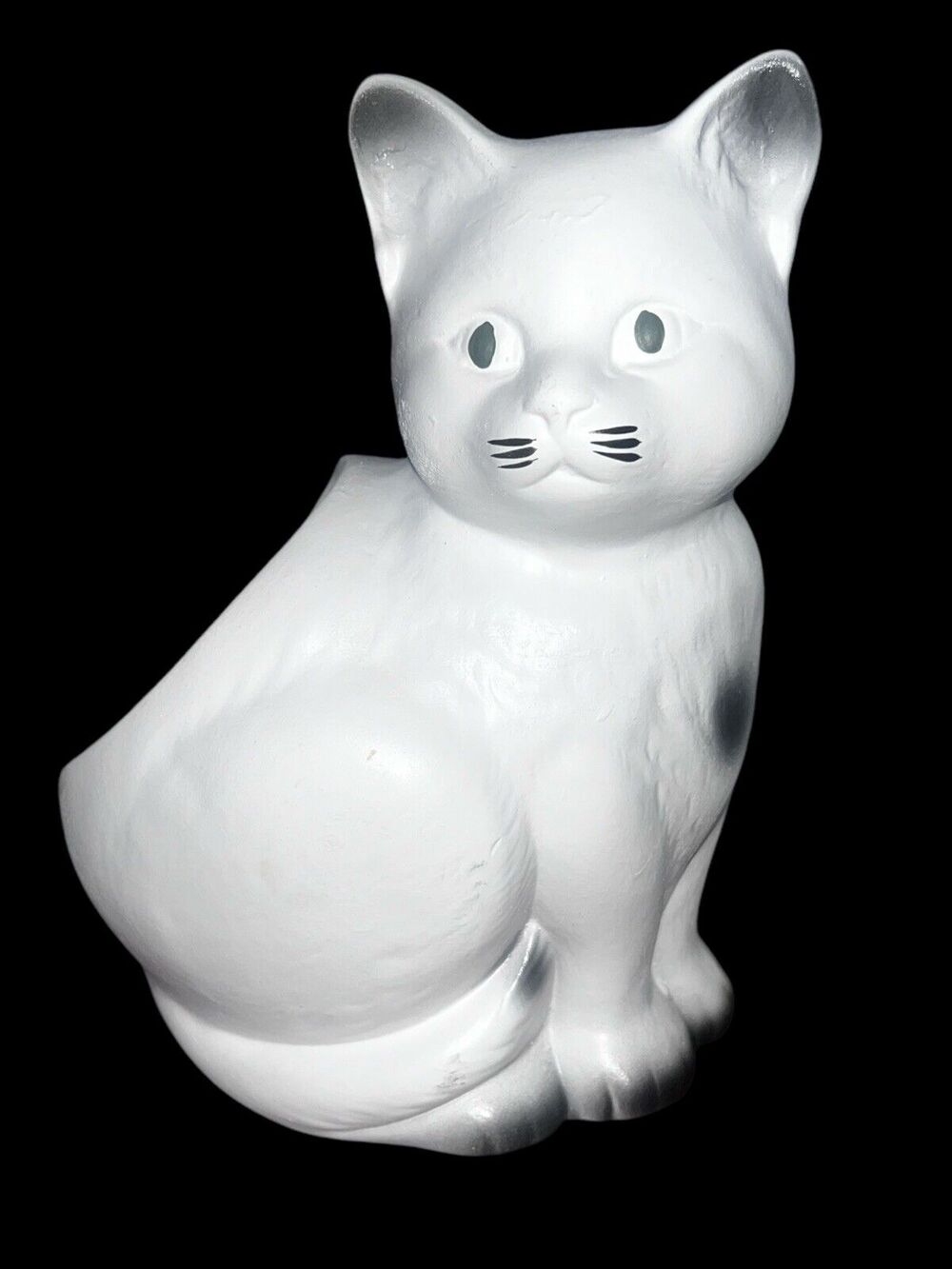Vintage Thuringen Keramik Ceramics Pottery White Cat Kitten Planter Germany